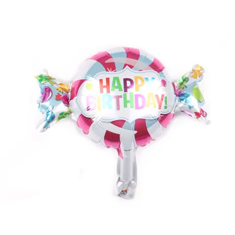 Mini Lollipop Candy Shaped Aluminum Foil Balloon Happy Birthday Party Decoration Stripe Balloon For Kids Birthday Wedding Event