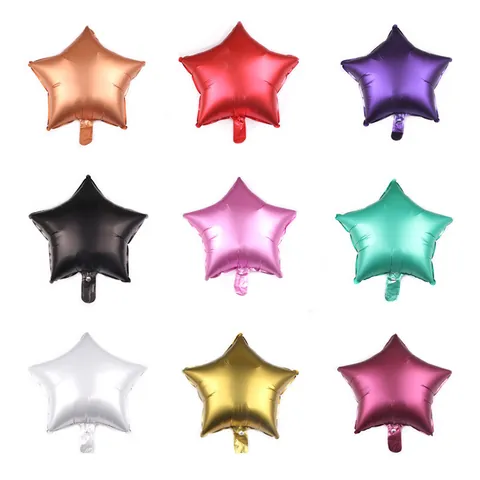 Metallic Star Shaped Aluminum Film Balloon Glossy Foil Pentagram Balloon For Wedding Birthday Party Home Decoration