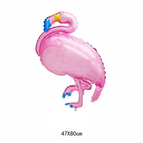 Ballon en Aluminium Flamant Rose Métallisé Rose Bleu Forme d'Animal de Dessin Animé Pour Décoration de Fête d'Anniversaire Mariage