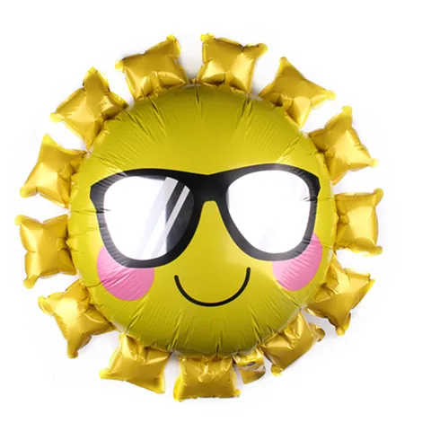 Sunglasses Sun Sunflower Foil Balloon Cartoon Smile Face Mylar Balloon For Birthday Summer Party Celebration Decoration