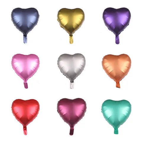 Heart Shaped Metallic Aluminium Foil Balloons Festive Party Wedding Birthday Graduation Decorations Home Event Decor