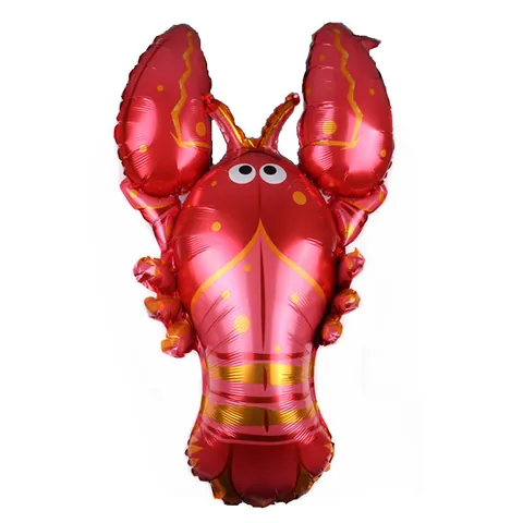 Giant Lobster Foil Balloon Cartoon Animal Shape For Birthday Party Decoration Red Gold Metallic Inflatable Nautical Ornament