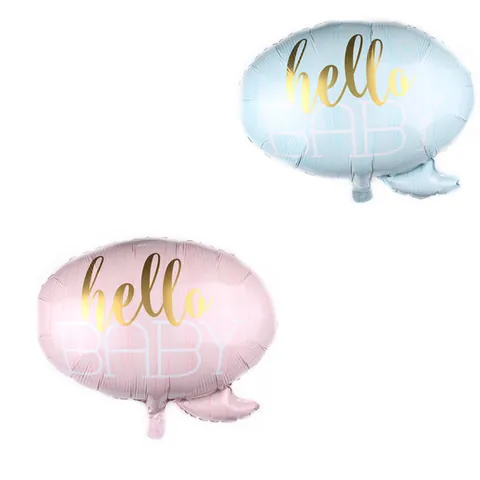 Palloncino in Alluminio Hello Baby Forma di Fumetto Per Decorazione Festa di Compleanno Bambini Forniture Per Baby Shower