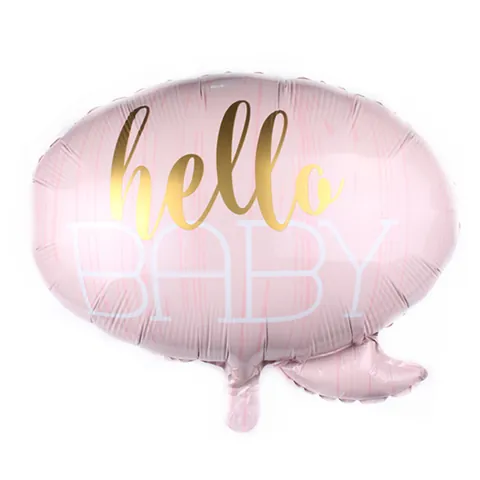 Palloncino in Alluminio Hello Baby Forma di Fumetto Per Decorazione Festa di Compleanno Bambini Forniture Per Baby Shower
