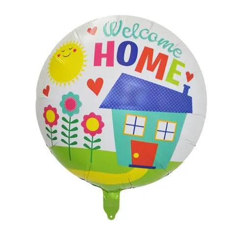 Round Star Foil Balloons Welcome Home Happy Birthday Party Decorations Prince Princess Helium Balloon For Kids Gathering
