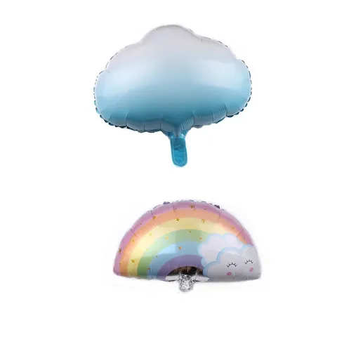 Cartoon Wolke Regenbogen Aluminiumfolie Luftballons Goldener Stern Lächeln Party Dekoration Ballons Für Kinder Geburtstag Deko