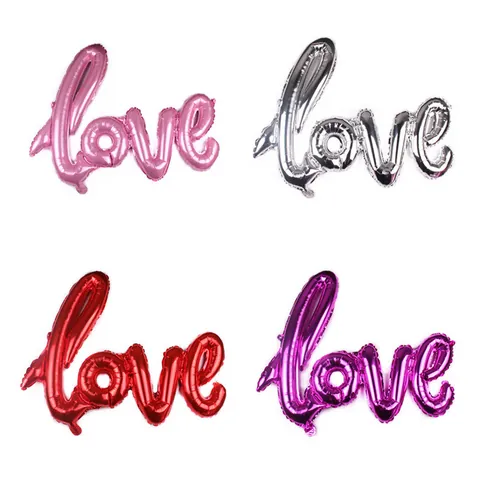 Palloncino in Foil di Alluminio con Scritta Love Corsivo Romantico Decorazione per Matrimonio Festa Compleanno San Valentino