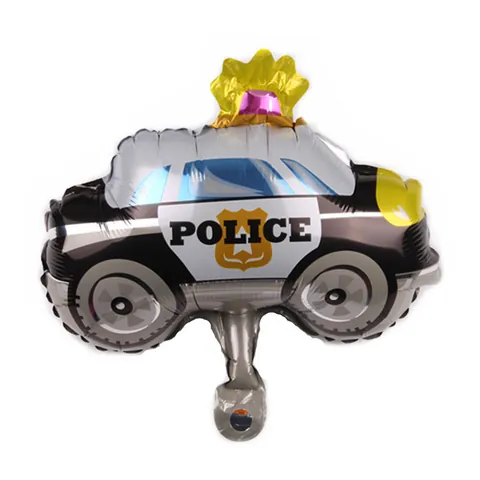 Mini Transportation Aluminum Foil Balloons Cartoon Car Airplane Train Tank Police Car School Bus Fire Truck For Kids Birthday Party Decoration
