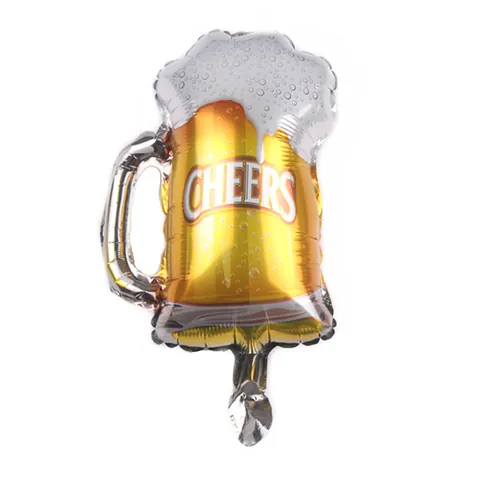 Globo de Papel de Aluminio Mini Jarra de Cerveza Dibujos Animados Cheers Globo Mylar para Decoración de Fiesta