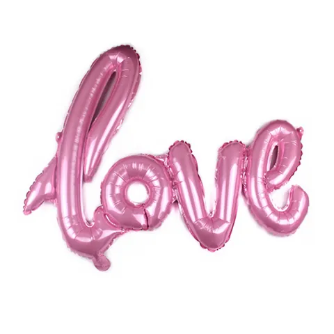 Palloncino in Foil di Alluminio con Scritta Love Corsivo Romantico Decorazione per Matrimonio Festa Compleanno San Valentino