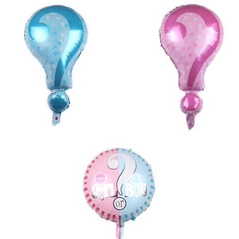 Gender Reveal Fragezeichen Folienballon Rosa Blau Punktmuster Aluminiumfolie Ballon Für Babyparty Geburtstag Party Dekorationen