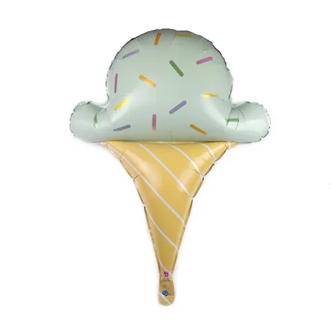 Ice Cream Cone Shaped Aluminum Foil Balloon Large Food Pattern Mylar Balloon For Birthday Party Summer Celebration Decoration