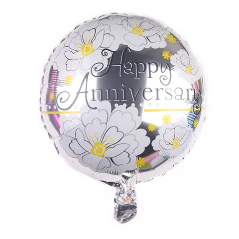 Palloncino Mylar Rotondo Happy Anniversary Palloncino in Alluminio Per Decorazione Festa Matrimonio