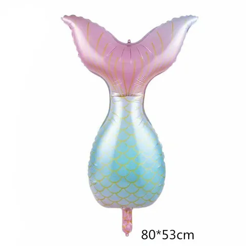 Mermaid Tail Aluminum Film Balloon Gradient Fish Scale Pattern Foil Balloon For Ocean Theme Birthday Party Wedding Decoration