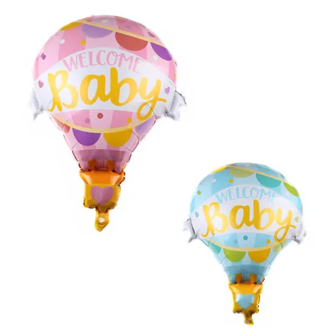 Ballon en Aluminium Montgolfière Welcome Baby Ballon Gonflable pour Décoration de Fête d'Anniversaire Mariage Baby Shower