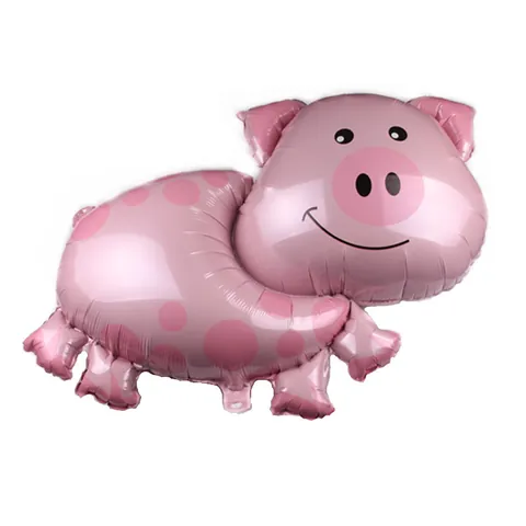 Cartoon Roze Varken Aluminiumfolie Ballon Stippen Patroon Diervormige Mylar Ballon Voor Kinderen Verjaardagsfeestje Decoratie