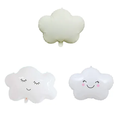Smiling White Cloud Aluminum Foil Balloon Cartoon Inflatable Balloon For Birthday Party Wedding Anniversary Celebration Decoration