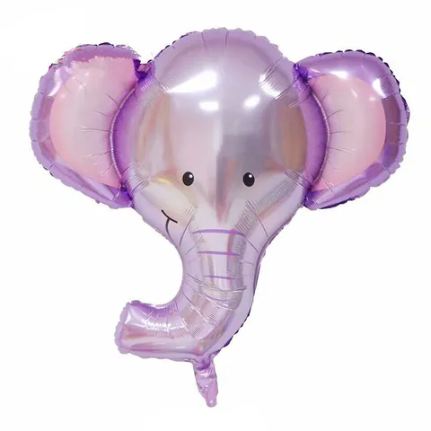 Cartoon Elefantenkopf Aluminiumfolie Ballon Lila Mylar Ballon Tierform Für Geburtstag Party Dekoration Kinder Spielzeug Feier
