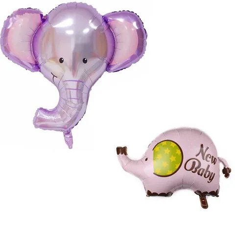 Cartoon Elefantenkopf Aluminiumfolie Ballon Lila Mylar Ballon Tierform Für Geburtstag Party Dekoration Kinder Spielzeug Feier