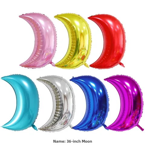 Ballon Croissant de Lune Métallique en Aluminium Gonfiable Pour Décoration de Fête d'Anniversaire Mariage Saint-Valentin Célébration