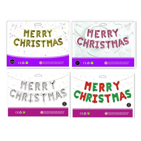 Merry Christmas Happy Halloween Letter Foil Balloons Aluminum Film Festive Party Decor Home Garland Hanging Decoration