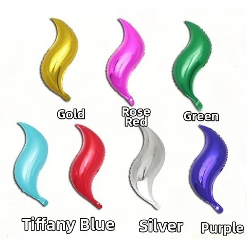 18 Inch S-Shape Aluminum Film Balloon Metallic Gloss Curve Foil Balloon For Wedding Birthday Valentine Party Decoration