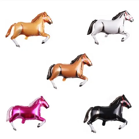 Horse Shaped Foil Balloon Metallic Animal Mylar Balloon For Birthday Party Celebration Festival Decoration Party Supplies