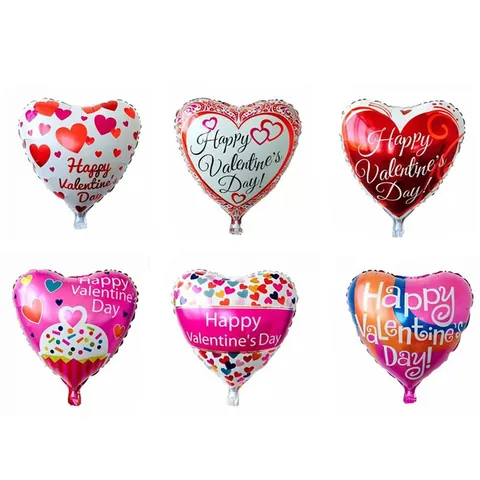 Heart Shaped Aluminum Foil Balloon Happy Valentine's Day Decoration Helium Mylar Balloon For Wedding Engagement Party