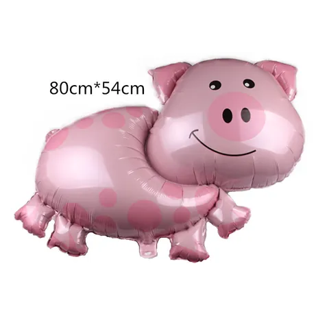 Cartoon Roze Varken Aluminiumfolie Ballon Stippen Patroon Diervormige Mylar Ballon Voor Kinderen Verjaardagsfeestje Decoratie