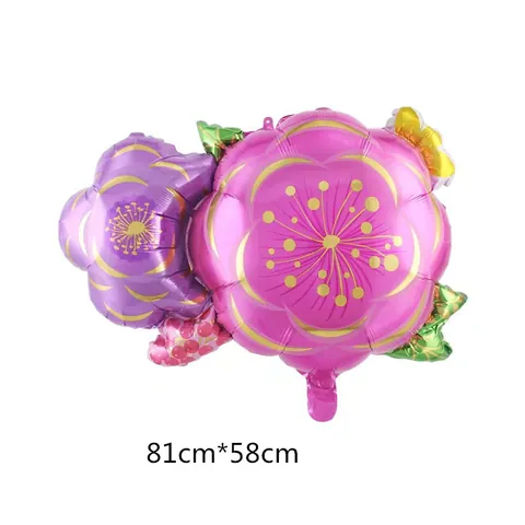 Flower Shape Aluminum Foil Balloon Metallic Sunflower Rose Floral Balloon For Birthday Wedding Anniversary Party Decoration