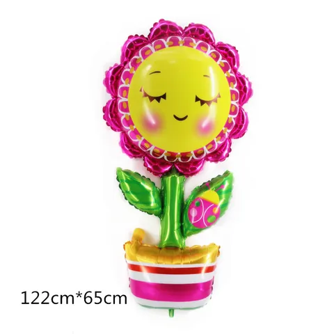 Large Sunflower Smiley Face Foil Balloon Aluminum Film Flower Balloon For Kids Birthday Party Wedding Decoration Celebration