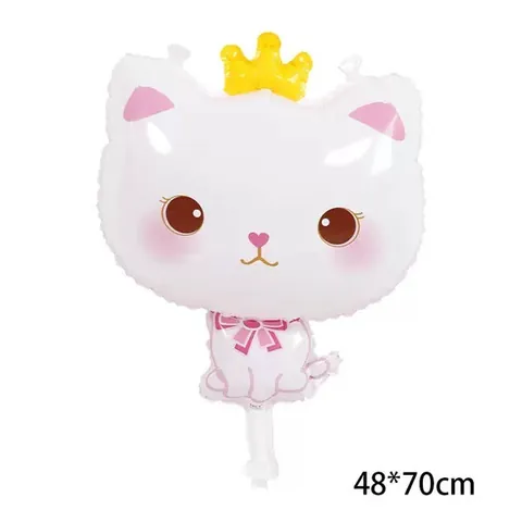 Palloncino in Alluminio a Forma di Gatto Angelo Cartoon Con Corona Palloncino Decorativo Mylar per Decorazione Festa Compleanno