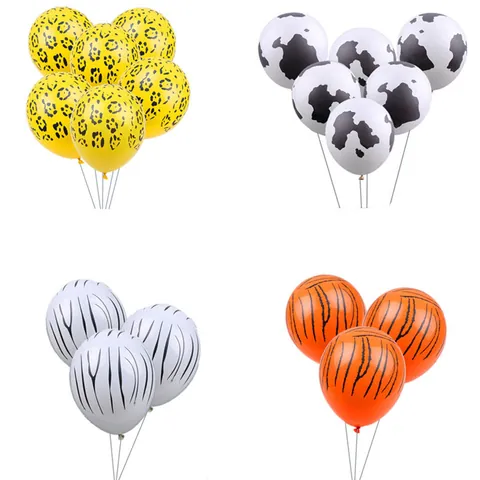 Ballons en Latex Épais avec Imprimé Animal Motif Léopard Tigre Vache Zèbre Ballons pour Décoration de Fête d'Anniversaire et de Mariage