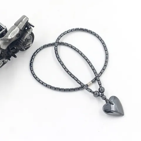 Hematiet Kralen Halsketting Voor Mannen Vrouwen Minimalistische Hematiet Steen Kralen Hart Kruis Dolfijn Schildpad Hanger Mode Sieraden Cadeau