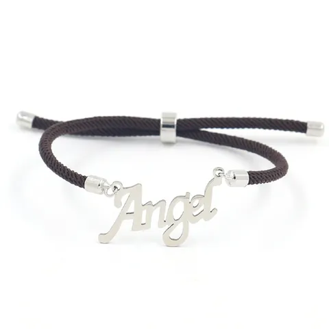 Minimalistische Roestvrijstalen Hart ECG Milaan Touw Armband Voor Dames Heren Verstelbare Geweven Koord Vriendschap Letter Ster Engel Charm Sieraden