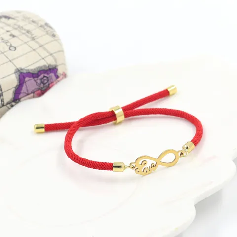 Roestvrij Stalen Hart Oneindigheid Letter Hanger Armband Verstelbaar Gevlochten Milanese Touw Sieraden Voor Dames Heren