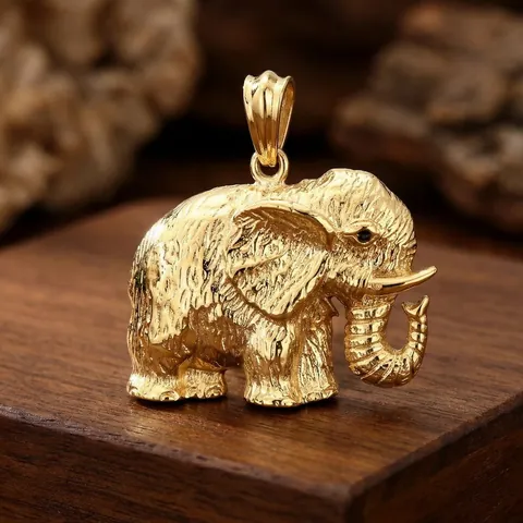 Ciondolo Elefante Realistico In Acciaio Inossidabile Stile Hip Hop Punk Vintage Gioielli Per Uomo