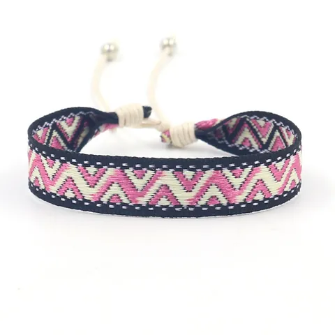 Handgemaakte Etnische Geweven Vriendschapsarmband Boheems Geometrisch Jacquard Polyester Armband Voor Mannen Vrouwen Verstelbare Sieraden Cadeau