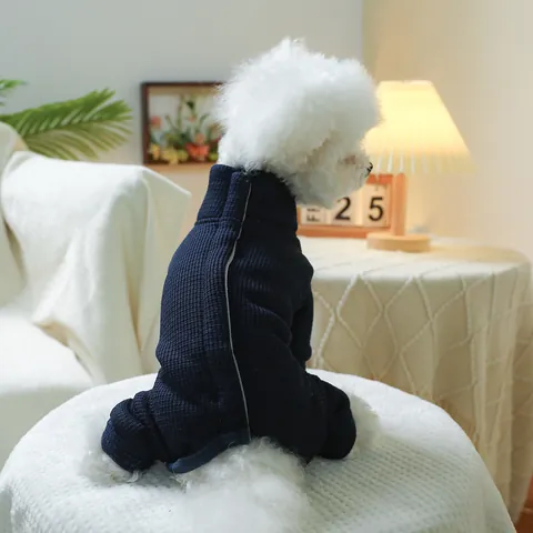 Huisdier Winter Warme Jumpsuit Wafelbreisel Hoge Hals Vierbenige Kleding Reflecterende Strip Hond Kat Trui