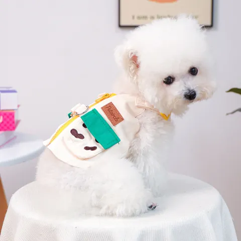 Utility Style Pet Dog Vest Harness Small Puppy Canvas Vest With Zipper Pockets Double D Ring Leash Attachment For Cats And Dogs