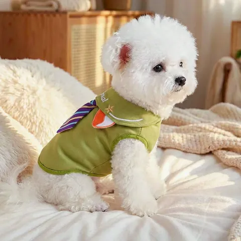 Akademie-Stil Haustier Ärmellose Weste Jacke Für Kleine Hunde Katzen Fuchs Fliege Stickerei Welpen Kleidung Komfortable Bekleidung