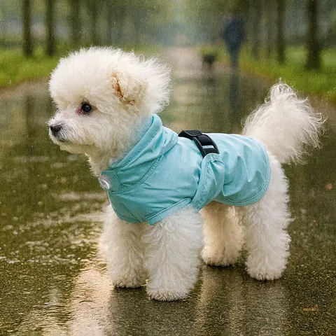 Impermeable para Perros Con Capucha y Visera Transparente Protección de Barriga Ajustable Chaqueta de Lluvia para Mascotas