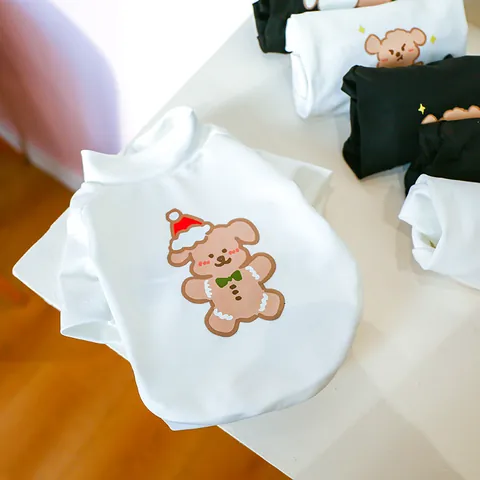 T-Shirt pour Animaux en Coton Doux Vêtements Respirants pour Chiens Manches Courtes Chat pour Petits Moyens Chiens Chiot Été Sortie Quotidienne Imprimé Dessin Animé