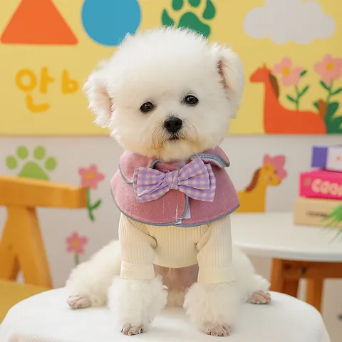 Pet Kindergarten Style Cape Bib Polyester Plaid Bowknot Reflective Strip For Small Dogs Cats Puppy Decorative Collar