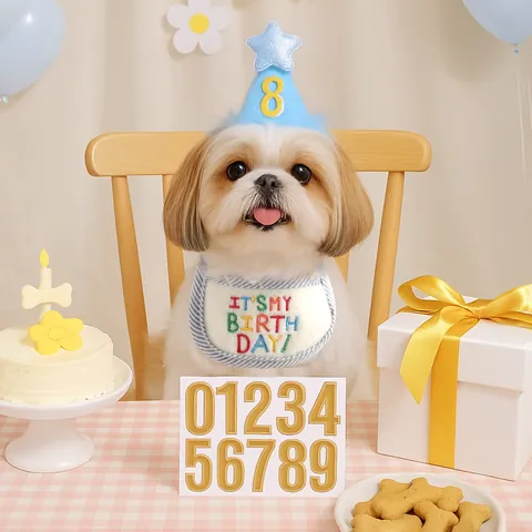 Pet Birthday Bib Saliva Towel For Small Dog Cat Cute Bear Embroidery Lace Bowknot Festive Scarf Party Photography Accessory