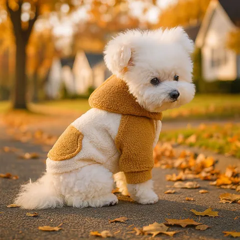 Warmer Haustier Hund Kapuzenpulli Lammfell-Vlies Winter Welpen Kleidung Mit Traktion D-Ring Kapuzenjacke Kleiner Hund Bekleidung