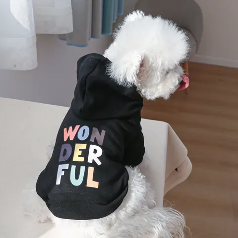 Huisdier Hond Kat Hoodie Fleece Gevoerd Warm Sweatshirt Letter Bedrukt Pullover Kleding Voor Kleine Middelgrote Honden Puppy Kitten