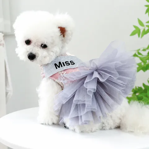 Κομψό Φόρεμα Κατοικιδίων Κέντημα Λουλουδιών Αμάνικο Φούστα Tutu Πριγκίπισσας Για Μικρά Σκυλιά Γάτες Γενέθλια Γάμος Πάρτι Ένδυση
