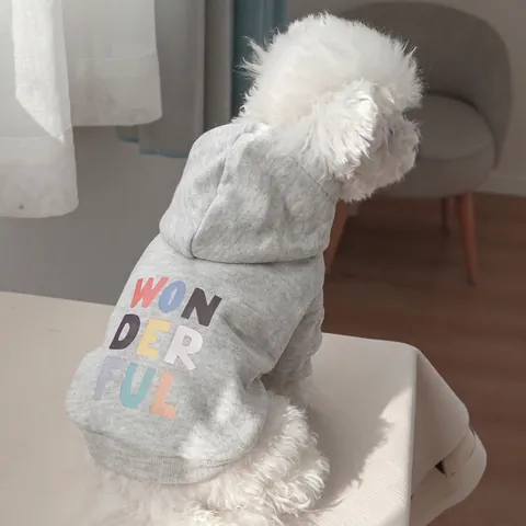 Huisdier Hond Kat Hoodie Fleece Gevoerd Warm Sweatshirt Letter Bedrukt Pullover Kleding Voor Kleine Middelgrote Honden Puppy Kitten