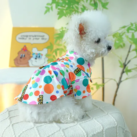 Haustier Hund Katze Sommer Hemd Atmungsaktiv Polyester Hawaii Stil Druck Welpen Kleidung Mit Traktions D-Ring Für Kleine Mittlere Hunde